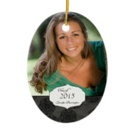 Black elegant pattern graduation photo ornament ornament