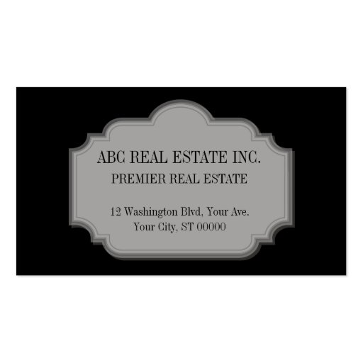 Black Elegant Real Estate Agent Business Card (back side)