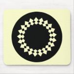 Black Elegant Round Design. Art Deco Style. Mousepad