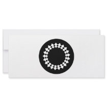 Black Elegant Round Design. Art Deco Style. Rack Card Template