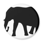 black elephant icon fridge magnets