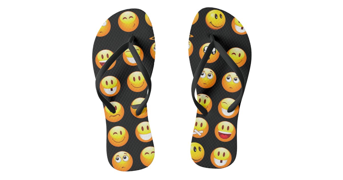black emojis shoes flip flops sandals Zazzle