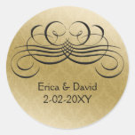 black envelope seal round sticker