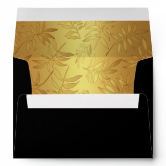Black Envelope with Gold Leaf Interior