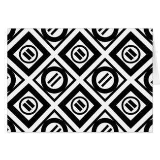 Black Equal Sign Geometric Pattern on White Greeting Card
