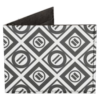 Black Equal Sign Geometric Pattern on White Tyvek® Billfold Wallet