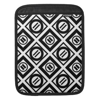 Black Equal Sign Geometric Pattern on White Sleeve For iPads