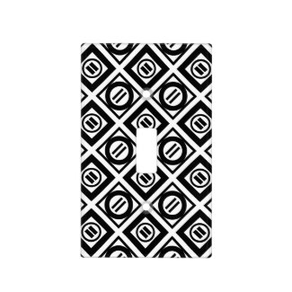 Black Equal Sign Geometric Pattern on White Switch Plate Covers