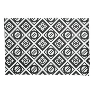 Black Equal Sign Geometric Pattern on White Pillowcase