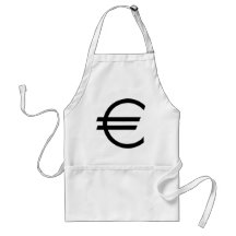black euro sign apron