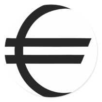 black euro sign stickers
