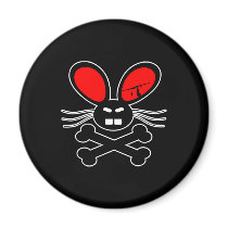 Black Evil Rabbit Bunny magnets by WhiteTiger_LLC Black Evil Rabbit Bunny magnets