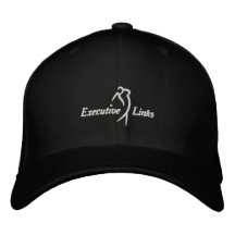 Black Executive Links Fitted Hat Baseball Cap