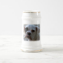 Black Eyed Boxer Dog Beer Stein Mugs