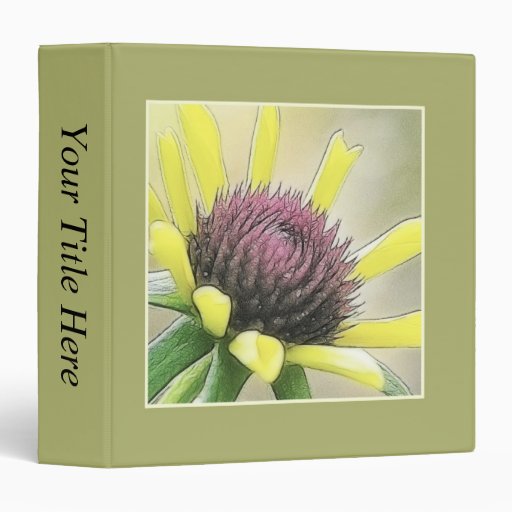 Black Eyed Susan Bud Vinyl Binder