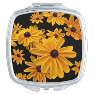 Black Eyed Susan Flowers Floral Compact  Mirror