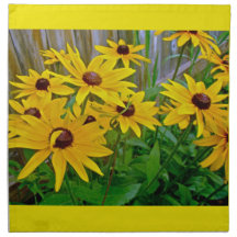 Black-Eyed Susan Wildflowers Printed Napkins