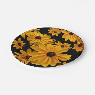 Black-eyed Susan Yellow Flower 7 Inch Paper Plate