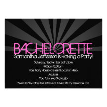 Black Fashion Lights Bachelorette Party Invitation