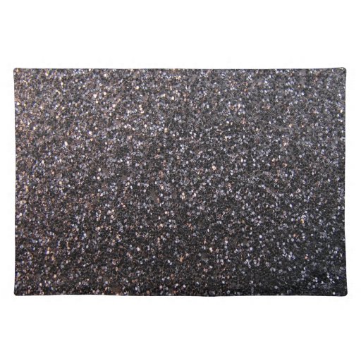 Black faux glitter graphic placemats
