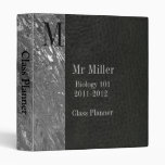 Black Faux Leather & Chrome Teachers Binder