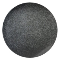 Black Faux Leather Designer Plate