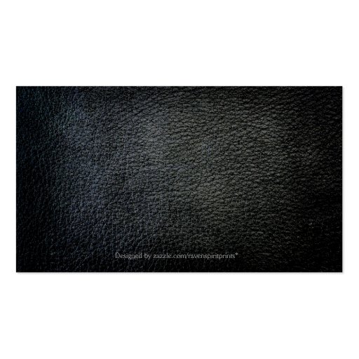 Black Faux Leather Rustic style Business Cards (back side)