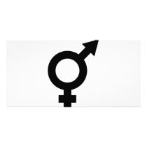 black fe-male icon customized photo card