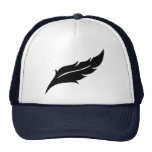 Black feather bird trucker hat