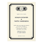 Black felt art deco retro Hollywood glam wedding Custom Invitations