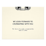 Black felt deco wedding enclosure RSVP response Custom Invitation