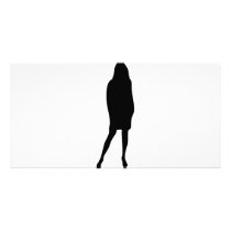 black female silhouette icon photo cards