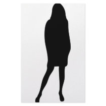 black female silhouette icon stationery