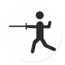 black fencing symbol logo stickers