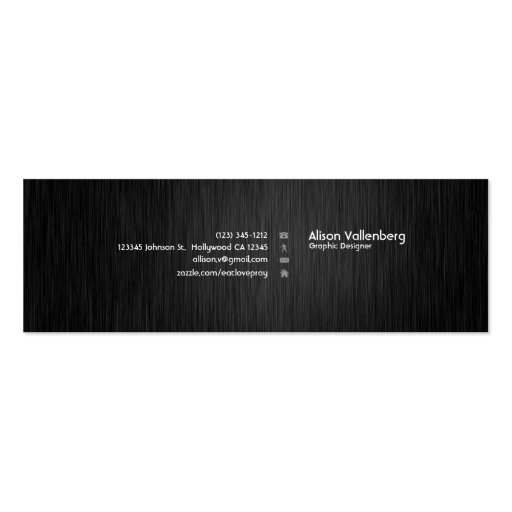 Black FIber Elegant Graphic Designer Business Card (back side)