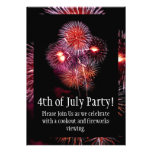 Black Fireworks 4th of July Party Invitation invitations