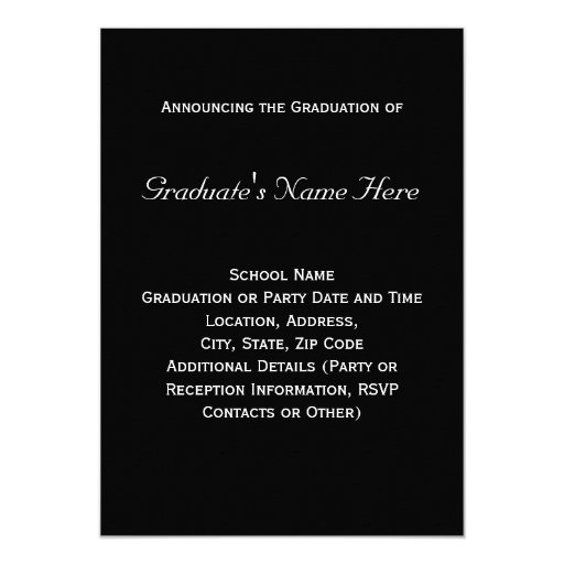 Black Fireworks Graduation Party Invitations 5" X 7" Invitation Card