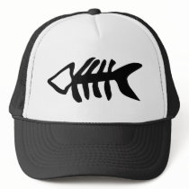 black fish fishbones mesh hats