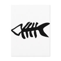 black fish fishbones postcards by Tomaniac black fish fishbones postcards