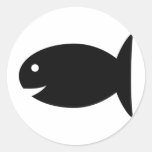 black fish icon sticker