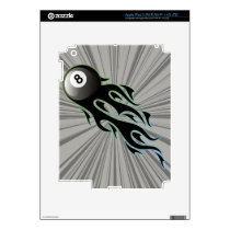 Black Flaming 8 Ball Ipad 3 Skins