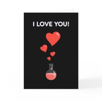 Black Flask Of Hearts I Love You Geek