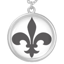 Black Fleur de Lis Necklace necklaces
