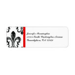 Black fleurdelis distressed return address labels