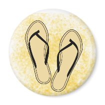 Black Flip Flops Magnet by jmagnum Black Flip Flops Magnet