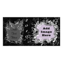 Black Floral 2 Custom Photo Cards photo cards