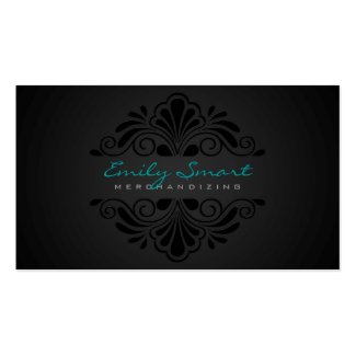Black Floral Black Gradient Background Double-Sided Standard Business Cards (Pack Of 100)