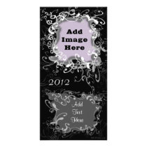 Black Floral Custom Photo Cards photo cards