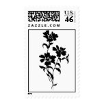 Black Floral Postage