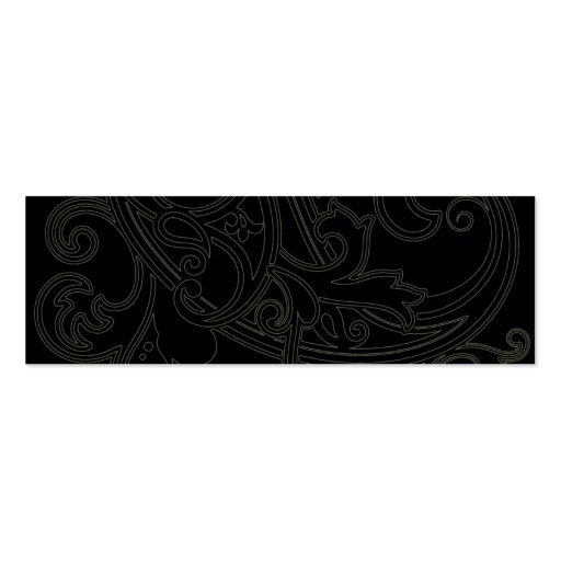 Black Floral - Skinny Business Card Templates (back side)